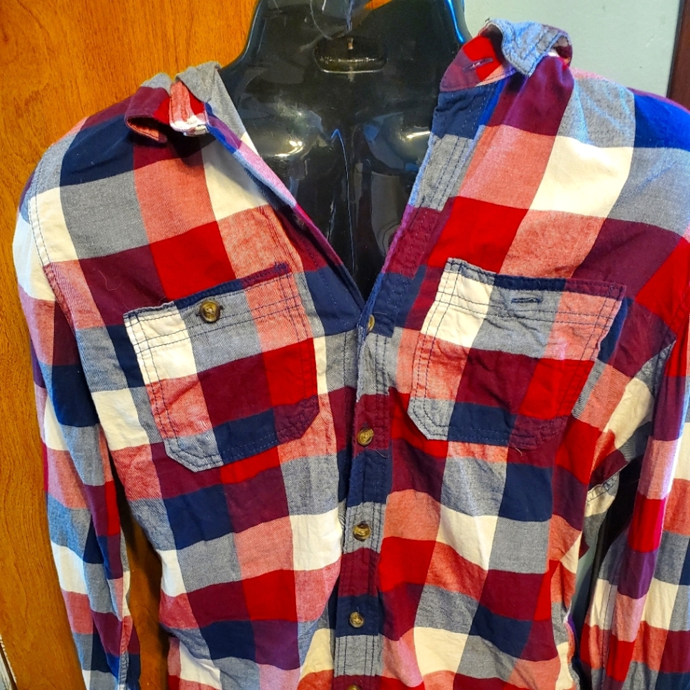 Hollister button shirt with hood